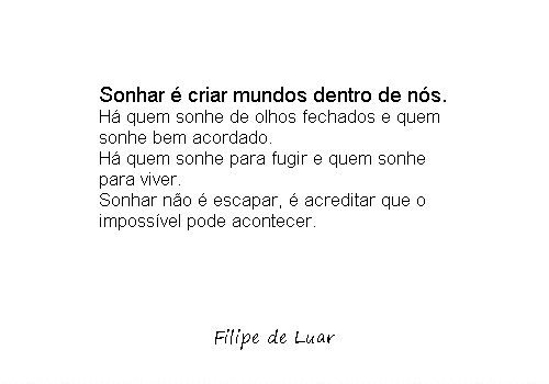 Nunca deixes de&nbsp;sonhar